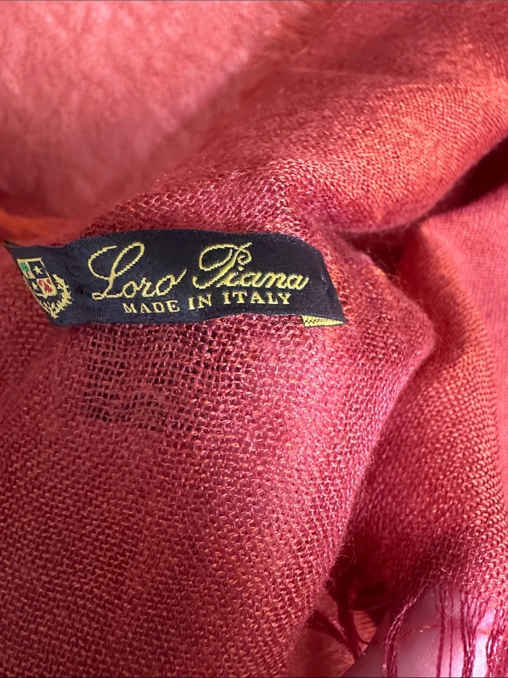 Loro Piana Rust Red Lightweight Cashmere Blend Wrap/ scarf